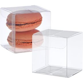 Juvale 30-Pack Clear Gift Boxes - 6x6x6 In Square Plastic Transparent Boxes for Cakes, Wedding, Baby Shower, Birthday Party