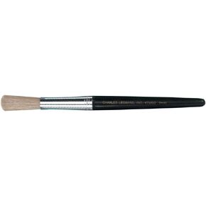 Charles Leonard Creative Arts Round Tip Paint Brushes, Short Stubby Plastic Handle with Hog Bristle, 7.5 Inch, Brown, 12-Pack (73250) in Kuwait