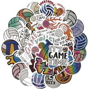 ملصقات الكرة الطائرة SSUMMERISH WIND، 50 قطعة، ملصقات مقاومة للماء من الفينيل للرياضة الجمالية، ملصقات Kawaii رائعة لقارورة مائية، كمبيوتر محمول، زجاجة مياه، ملصقات للأطفال والأطفال الصغار والمراهقين والفتيات والسيارات وملصقات الخوذة للكرة الطائرة in Kuwait