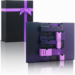 AVUX 16 Drawers Magnetic Closure Gift Box for Gifts - A Purple Colored Luxury & Cute Empty Gift Box with Laser Printed for Birthday, Anniversaries, Wedding, and Christmas