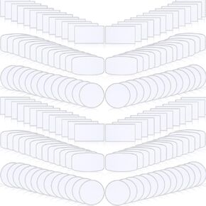 120 Pieces Sublimation Iron-on Patches Fabric Hat Patches 3 Shapes Blank Patches Round Rectangle Sublimation Patches Blank Repair Patches for DIY Crafts Clothing Repair, 3 Shape (White)