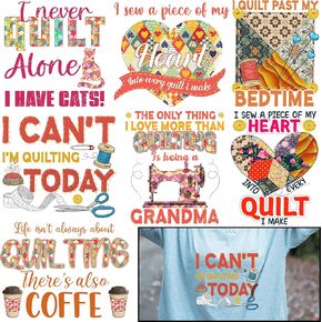 7 قطع لمحبي خياطة اللحف بالكي على التيشيرتات - لمحبي اللحف الناقل للحرارة من الفينيل الناقل للحرارة - ملصقات الكي على التيشيرتات والملابس والقبعات والوسائد وحقائب الظهر للنساء in Kuwait