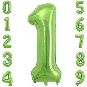Tellpet Birthday Number Balloons, Foil Mylar Number Balloon, Green Number 0
