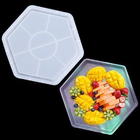 Rolin Roly Resin Round Mold Large Tray Silicone Molds Dinner Dish Casting Epoxy Mould Jewelry Storage Plate Mould for Cosmetic Holder Platter Making DIY Home Decoration