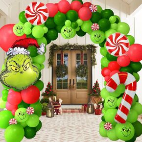 116 Pcs Christmas Balloon Garland Arch Kit Red Green Balloon Arch with Candy Foil Balloons for Boys, Girls Christmas Birthday Party Decorations in Kuwait