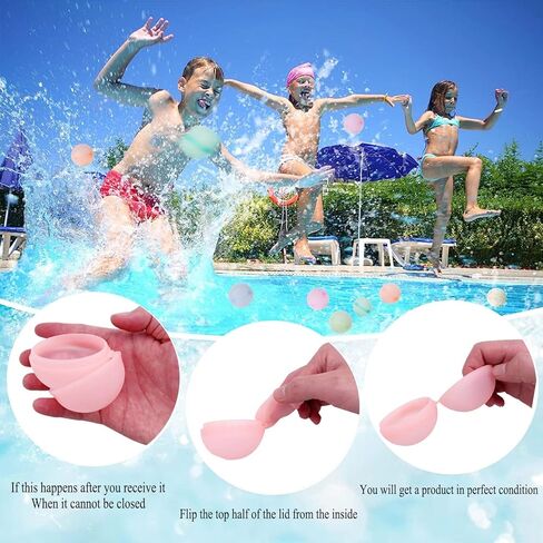 4-Pack Water Ballons,Reusable Water Balloons Quick Fill Outdoor Water Toys,Impact Open,Silicone Water Balls for Water Games,Kids Pool Party Favors in Kuwait