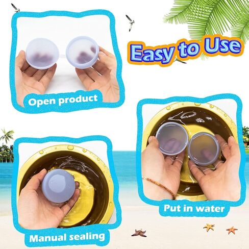 4-Pack Water Ballons,Reusable Water Balloons Quick Fill Outdoor Water Toys,Impact Open,Silicone Water Balls for Water Games,Kids Pool Party Favors in Kuwait