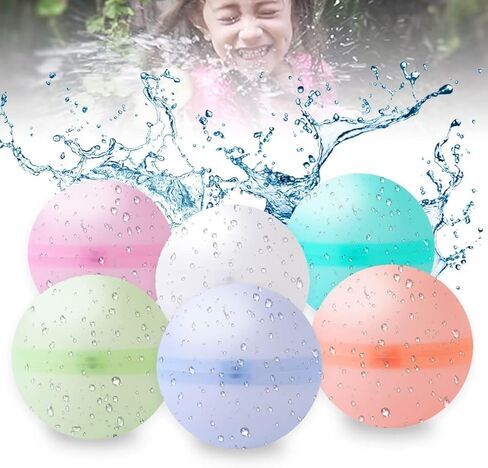 4-Pack Water Ballons,Reusable Water Balloons Quick Fill Outdoor Water Toys,Impact Open,Silicone Water Balls for Water Games,Kids Pool Party Favors in Kuwait
