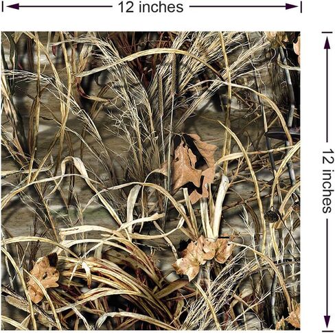 Camo Self Adhesive Backed Vinyl Sheets 12" x 12" Camouflage Permanent Assorted Vinyl Works with Craft Cutters - 5 Pack (Realistic Hay Camowraps) in Kuwait
