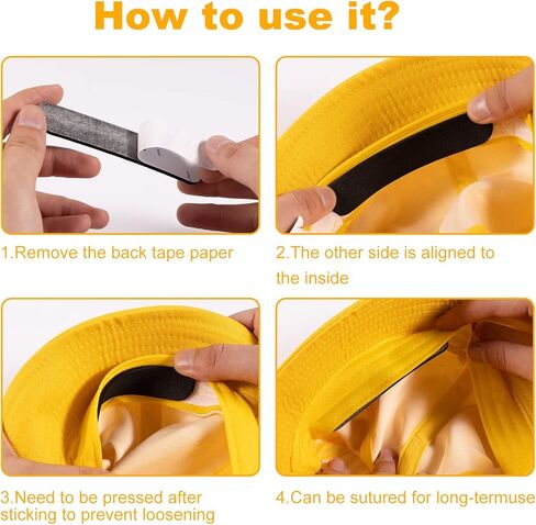 YITESHI 40 Pcs Hat Sizer Reducer Insert, Foam Cap Sizing Strip Tape to Make Fit Smaller, Self Adhesive for Hat Cap, Black and White in Kuwait