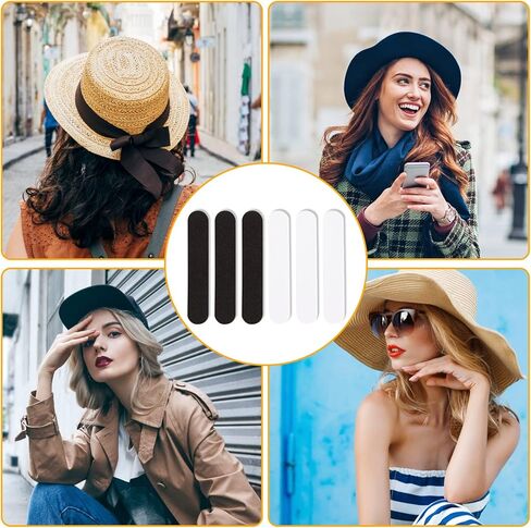 YITESHI 40 Pcs Hat Sizer Reducer Insert, Foam Cap Sizing Strip Tape to Make Fit Smaller, Self Adhesive for Hat Cap, Black and White in Kuwait