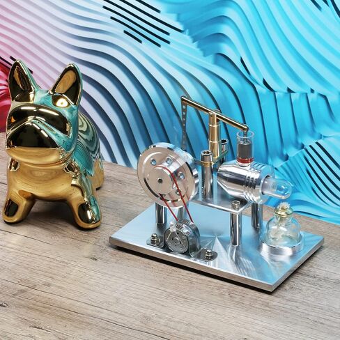 Sunnytech Hot Air Stirling Engine Motor Model Imagination Development Educational Toy Electricity Generator Colorful LED SC (SC02M) in Saudi Arabia