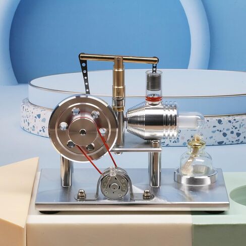 Sunnytech Hot Air Stirling Engine Motor Model Imagination Development Educational Toy Electricity Generator Colorful LED SC (SC02M) in Saudi Arabia