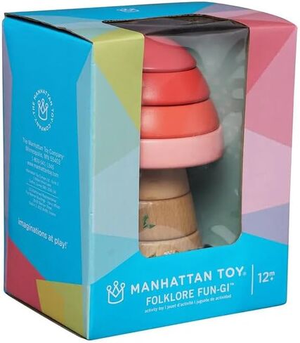Manhattan Toy Folklore Fun-gi Magnetic Wooden Toadstool Shaped Stacking Toy for Babies 12 Months and Up in Saudi Arabia