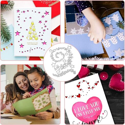 قوالب معدنية من OOTSR، قطعتا استنسلات لقلب الحب ونجوم يموت ، قالب نقش من الصلب الكربوني لصناعة البطاقات اليدوية/ تزيين الصورة/دفتر القصاصات الورقية in Kuwait