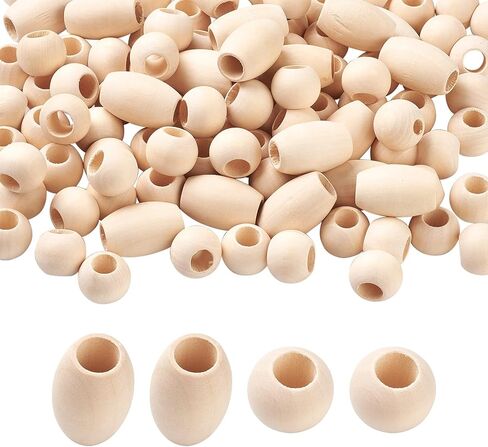 Craftdady 400 قطعة من الخرز الخشبي المكعب الطبيعي غير المكتمل فتحة كبيرة فارغة غير مطلية مربعة خشبية فضفاضة 10-16 مم لقلادة وسوار صناعة المجوهرات بنفسك in Kuwait