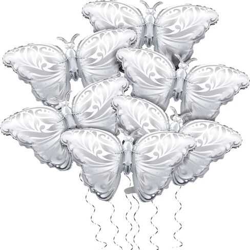 6 Pieces Butterfly Foil Balloon Silver Aluminum Party Balloon Foil Balloons for Wedding Birthday Anniversary Party Decoration in Saudi Arabia