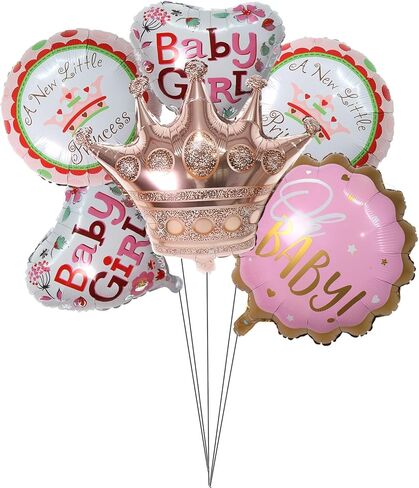 زينة حمام الطفل، بالونات فويل وردية اللون للفتيات الصغيرات، لوازم تزيين حفلات أعياد الميلاد in Kuwait