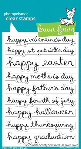Lawn Fawn Clear Stamps 4"X6"-Celebration Scripty Sentiments in Saudi Arabia