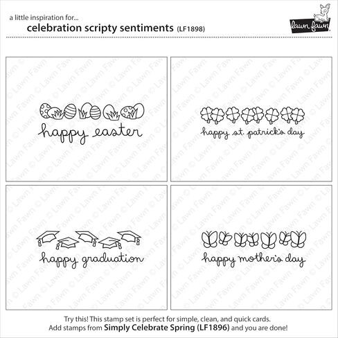 Lawn Fawn Clear Stamps 4"X6"-Celebration Scripty Sentiments in Saudi Arabia