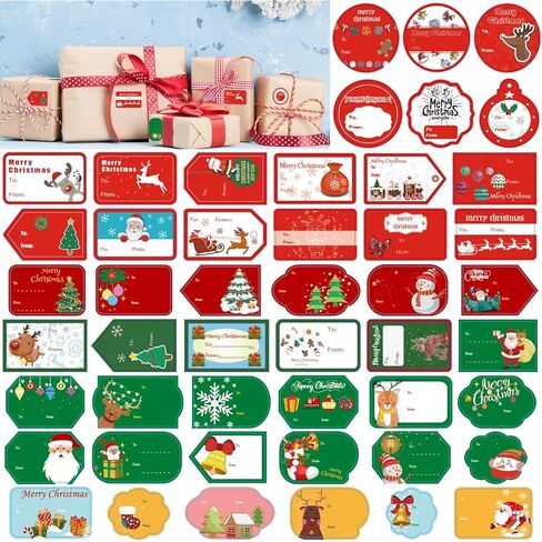 Christmas Tags Sticker Christmas Self Adhesive Name Tags Stickers Holiday Present Labels in Kuwait