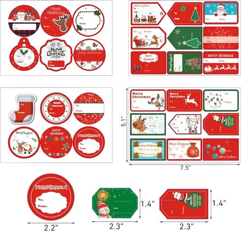 Christmas Tags Sticker Christmas Self Adhesive Name Tags Stickers Holiday Present Labels in Kuwait