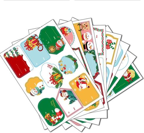 Christmas Tags Sticker Christmas Self Adhesive Name Tags Stickers Holiday Present Labels in Kuwait