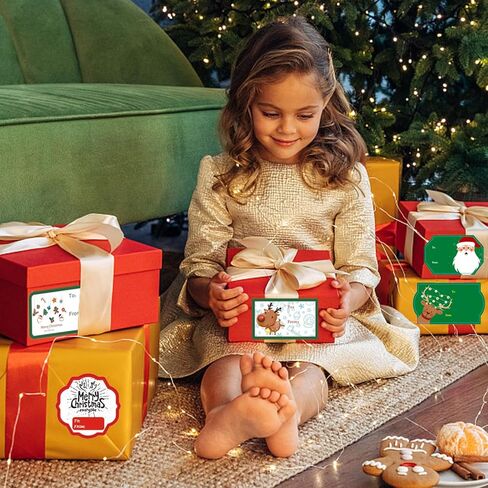 Christmas Tags Sticker Christmas Self Adhesive Name Tags Stickers Holiday Present Labels in Kuwait