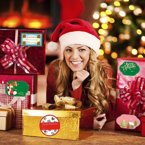 Christmas Tags Sticker Christmas Self Adhesive Name Tags Stickers Holiday Present Labels in Kuwait