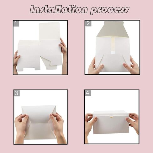 صناديق هدايا بيضاء، 26 قطعة من صناديق الهدايا الورقية مع اغطية 8 × 8 × 4، 12 عبوة من صناديق اقتراح وصيفات العروس للتغليف وهدايا الزفاف والتخرج والعطلات وحفلات اعياد الميلاد، سهلة التجميع in Kuwait