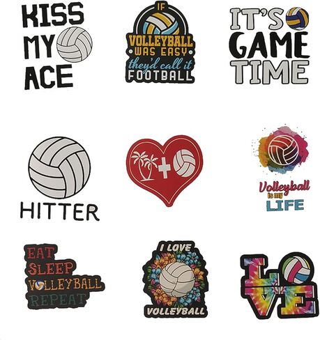 ملصقات الكرة الطائرة SSUMMERISH WIND، 50 قطعة، ملصقات مقاومة للماء من الفينيل للرياضة الجمالية، ملصقات Kawaii رائعة لقارورة مائية، كمبيوتر محمول، زجاجة مياه، ملصقات للأطفال والأطفال الصغار والمراهقين والفتيات والسيارات وملصقات الخوذة للكرة الطائرة in Kuwait