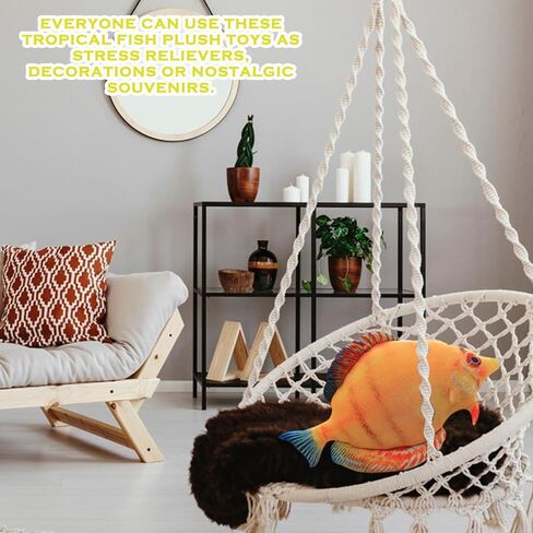 زد اكس ام بيدينغز لعبة وسادة محشوة على شكل سمكة استوائية مقاس 15.7 انش، هدية للاطفال بلون اصفر in Kuwait