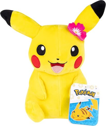 Pokémon 8" Pikachu with Flower Plush - Officially Licensed - Quality & Soft Stuffed Animal Toy - Add Pikachu to Your Collection! - Great Gift for Kids, Boys, Girls & Fans of Pokemon in Saudi Arabia
