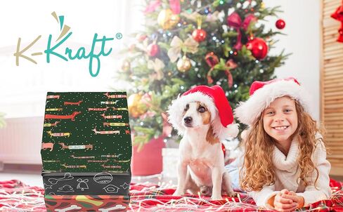 مجموعات ورق التغليف المطوية من K-Kraft (مطبوعات كلب عيد الميلاد و15 علامة عظمية) in Kuwait