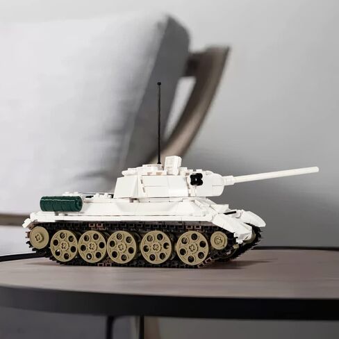 داهونبا مكعبات بناء جيش الدبابة البيضاء T-34 (518 قطعة)، نموذج المجموعة التاريخية العسكرية WW2 مع 2 مجسم جندي، هدايا العاب للاطفال والكبار. in Kuwait