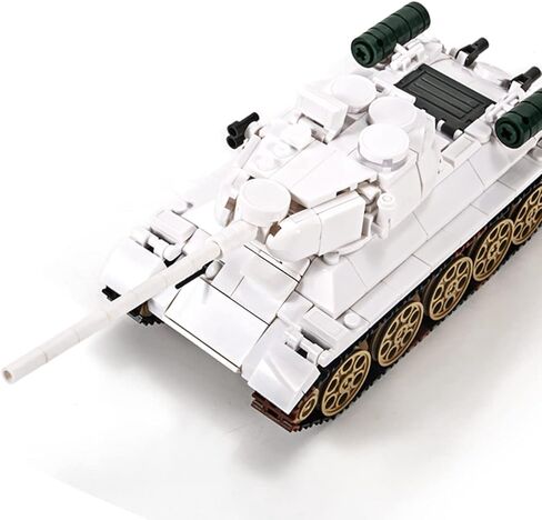 داهونبا مكعبات بناء جيش الدبابة البيضاء T-34 (518 قطعة)، نموذج المجموعة التاريخية العسكرية WW2 مع 2 مجسم جندي، هدايا العاب للاطفال والكبار. in Kuwait