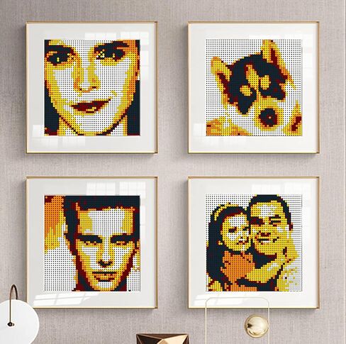 أماليا شخصية فسيفساء صورة مخصصة بناء عدة بكسل جدار الفن العظيم الديكور تخصيص صورتك الخاصة صورة رائعة (L / 15.1 "× 15.1") in Kuwait