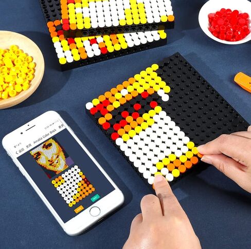 أماليا شخصية فسيفساء صورة مخصصة بناء عدة بكسل جدار الفن العظيم الديكور تخصيص صورتك الخاصة صورة رائعة (L / 15.1 "× 15.1") in Kuwait