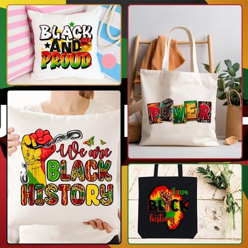 5 قطع من ملصقات التاريخ الأسود، حديد على النقل، نقل DTF جاهز للضغط على القمصان للقمصان الجاهزة للضغط على تصميمات نقل الحرارة، نقل طباعة الشاشة جاهز للضغط على التصميمات in Kuwait