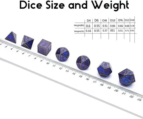 يتم استخدام النرد المعدني DND كلعبة RPG الخاصة بنرد الزنزانة والتنين. مجموعة نرد DND معدنية متعددة الجوانب، مناسبة جدًا لمجموعة النرد in Kuwait