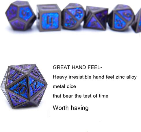 يتم استخدام النرد المعدني DND كلعبة RPG الخاصة بنرد الزنزانة والتنين. مجموعة نرد DND معدنية متعددة الجوانب، مناسبة جدًا لمجموعة النرد in Kuwait