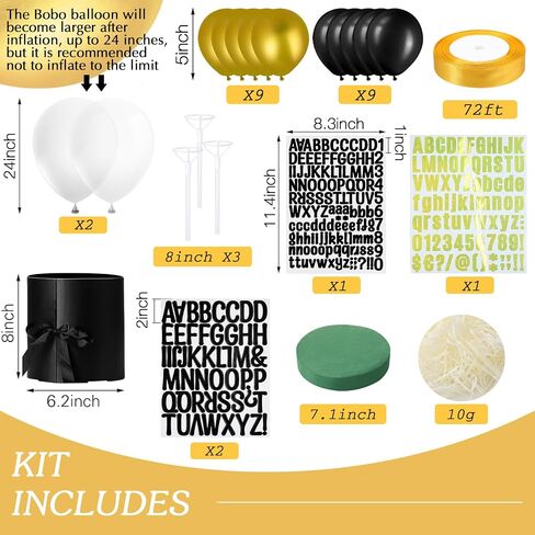 صندوق هدايا مفاجئ من Liliful DIY مع بالونات بوبو مقاس 60.96 سم مجموعة صندوق هدايا بالونات مضحكة لسحب البالونات لتزيين حفلات أعياد الميلاد وعيد الأب وعيد الحب والذكرى السنوية للأم والزوجة والأب والزوج in Saudi Arabia