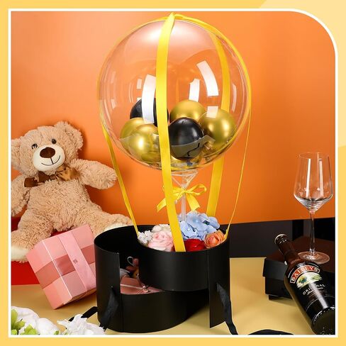 صندوق هدايا مفاجئ من Liliful DIY مع بالونات بوبو مقاس 60.96 سم مجموعة صندوق هدايا بالونات مضحكة لسحب البالونات لتزيين حفلات أعياد الميلاد وعيد الأب وعيد الحب والذكرى السنوية للأم والزوجة والأب والزوج in Saudi Arabia