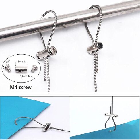 2PCS Adjustable Ceiling Suspension Systems with 304 Stainless Steel Wire Rope,Use to Hang Linear Lights,LED Panels,Art Exhibitions,Billboard,Heavy Duty Picture Hanging Wire Kit,Supports up to 20KG in Kuwait