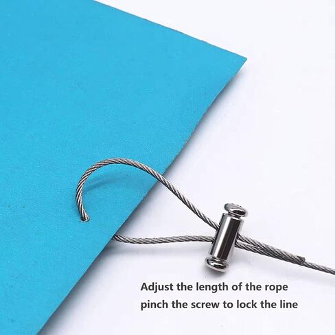 2PCS Adjustable Ceiling Suspension Systems with 304 Stainless Steel Wire Rope,Use to Hang Linear Lights,LED Panels,Art Exhibitions,Billboard,Heavy Duty Picture Hanging Wire Kit,Supports up to 20KG in Kuwait