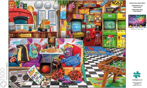 Buffalo Games - Aimee Stewart - Pizza Arcade - 1500 Piece Jigsaw Puzzle for Adults Challenging Puzzle Perfect for Game Nights - 1500 Piece Finished Size is 31.50 x 23.50 in Saudi Arabia