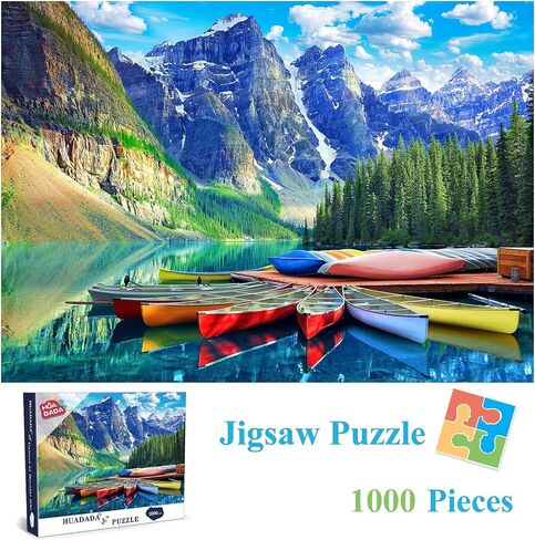 HUADADA Puzzles for Adults 1000 Pieces, Spirit Island Canada Nature Jigsaw Puzzles 1000 Pieces Unique Shape Pieces Landscape Puzzle (27.56" x 19.69") in Saudi Arabia