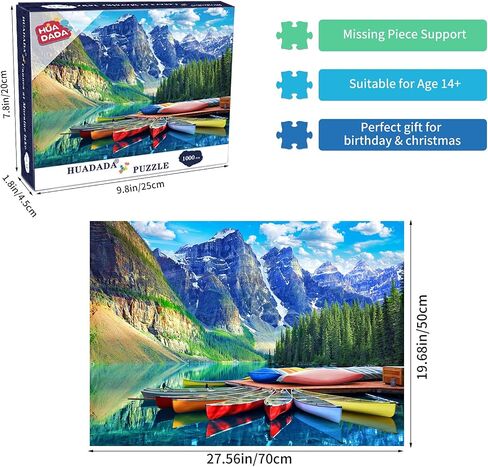 HUADADA Puzzles for Adults 1000 Pieces, Spirit Island Canada Nature Jigsaw Puzzles 1000 Pieces Unique Shape Pieces Landscape Puzzle (27.56" x 19.69") in Saudi Arabia