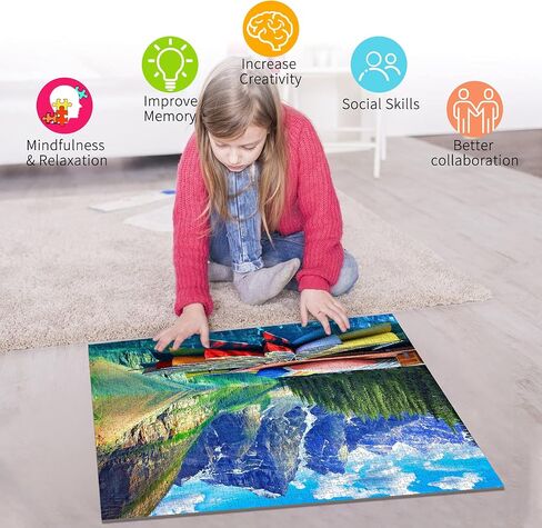 HUADADA Puzzles for Adults 1000 Pieces, Spirit Island Canada Nature Jigsaw Puzzles 1000 Pieces Unique Shape Pieces Landscape Puzzle (27.56" x 19.69") in Saudi Arabia