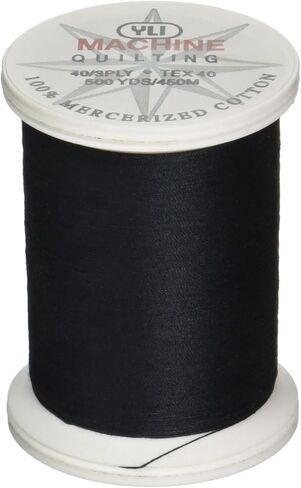 YLI 24450-BLK 3-Ply 40wt T-40 خيط اللحف القطني المتنوع، 500 ياردة، أسود in Kuwait